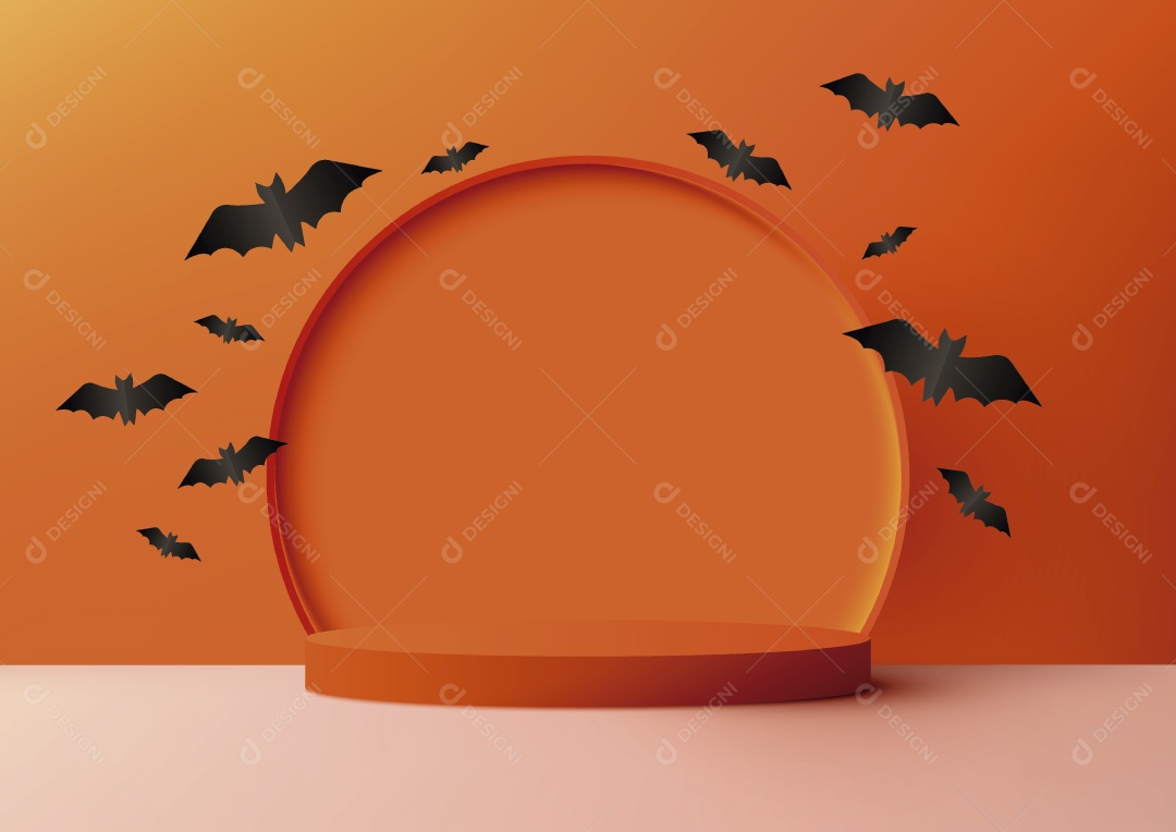 Modelo de Cenário de Pódio do Halloween Vetor EPS Editável