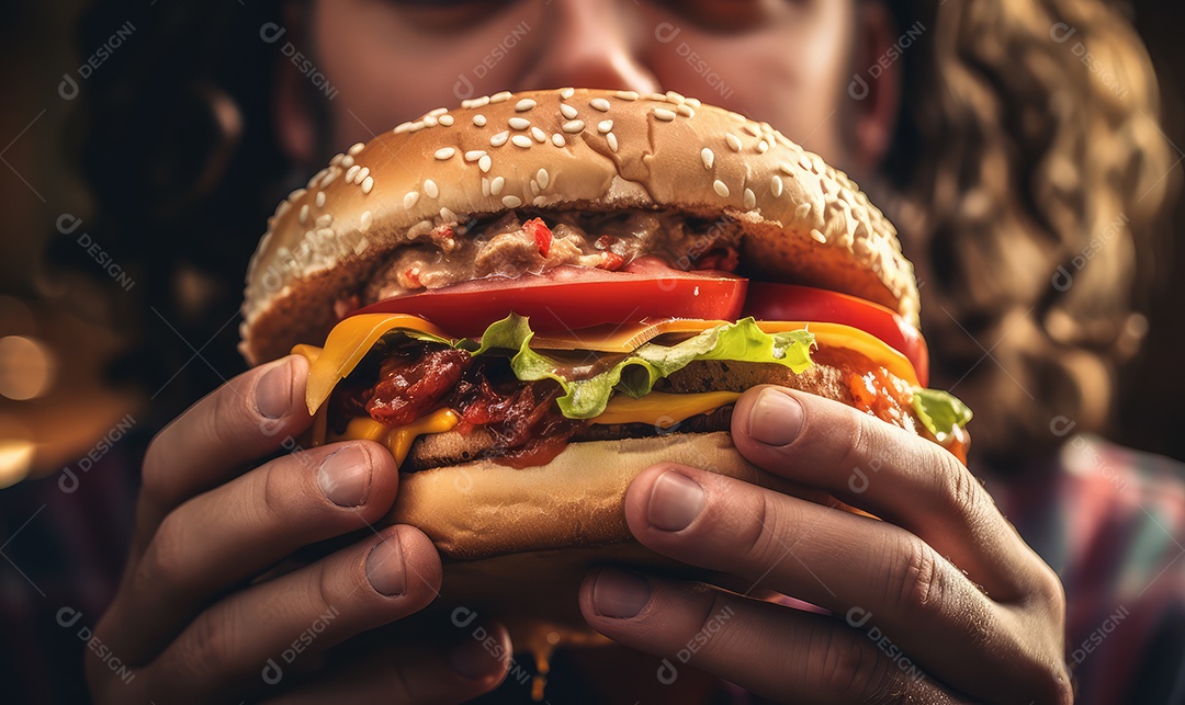 Delicioso Hamburguer sobre fundo isolado