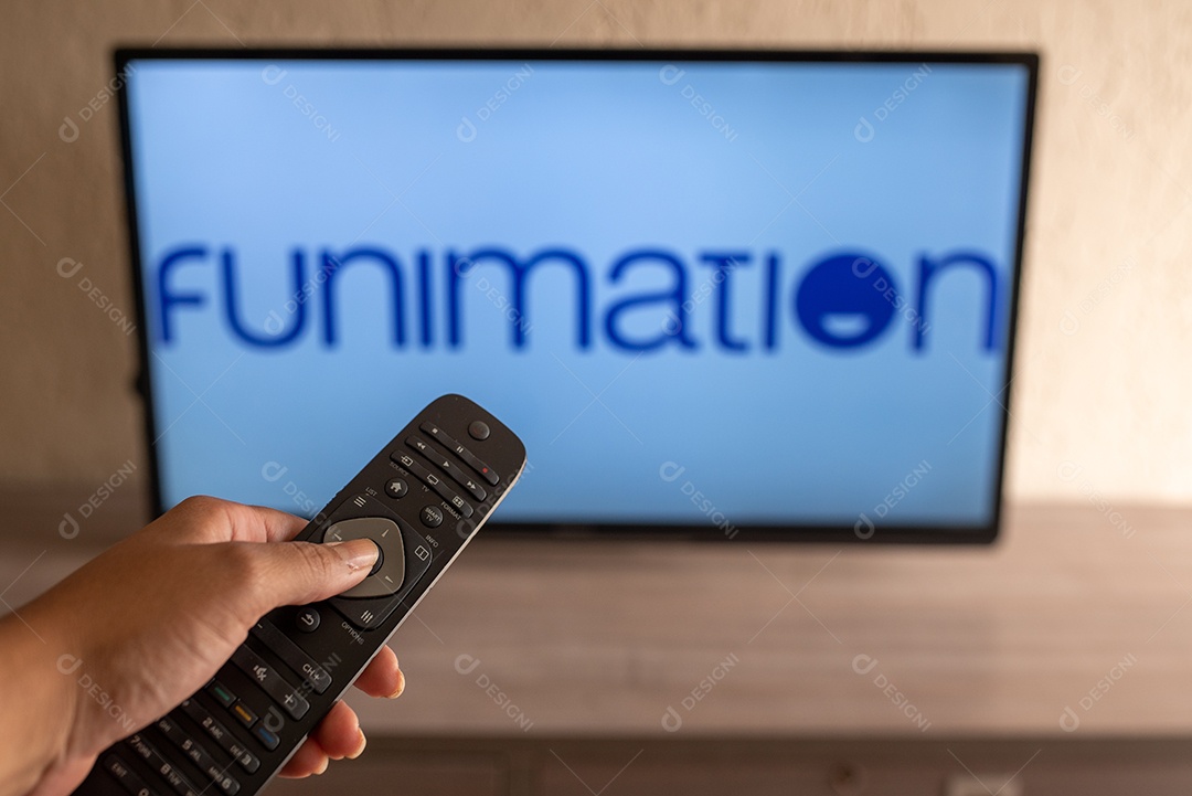 Logotipo da Funimation Productions visto exibido na TV