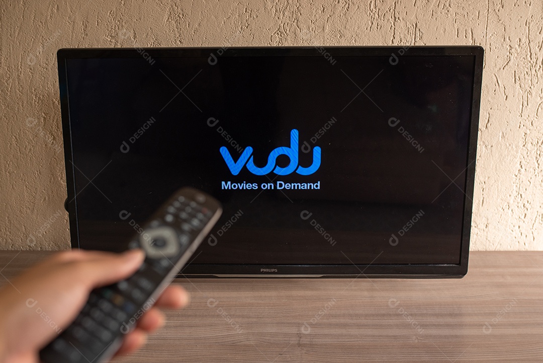 Televisão com logotipo da vudu