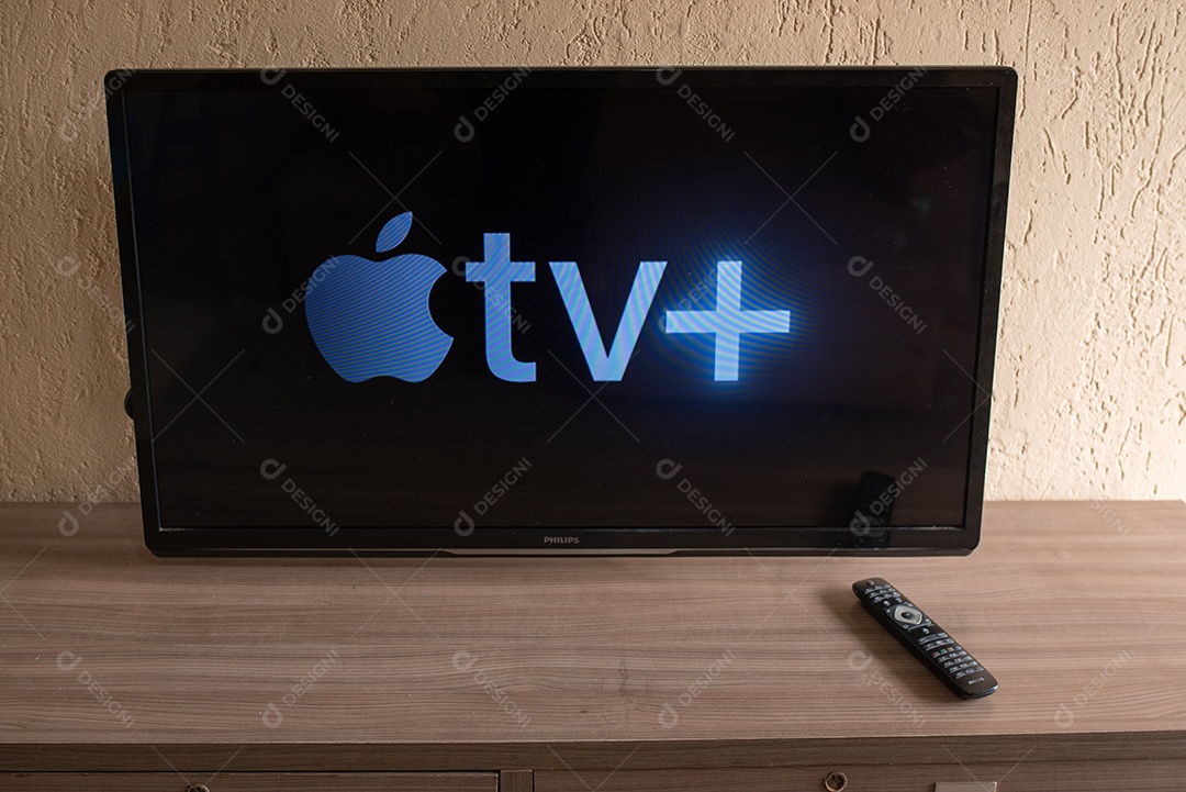 Tela exibindo o logotipo da Apple TV+