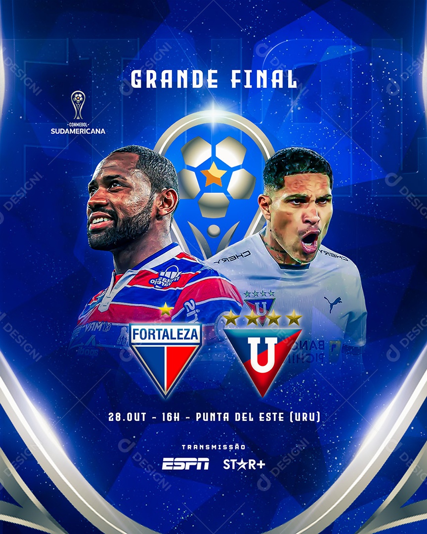 Flyer Futebol Fortaleza X LDU Social Media PSD Editável