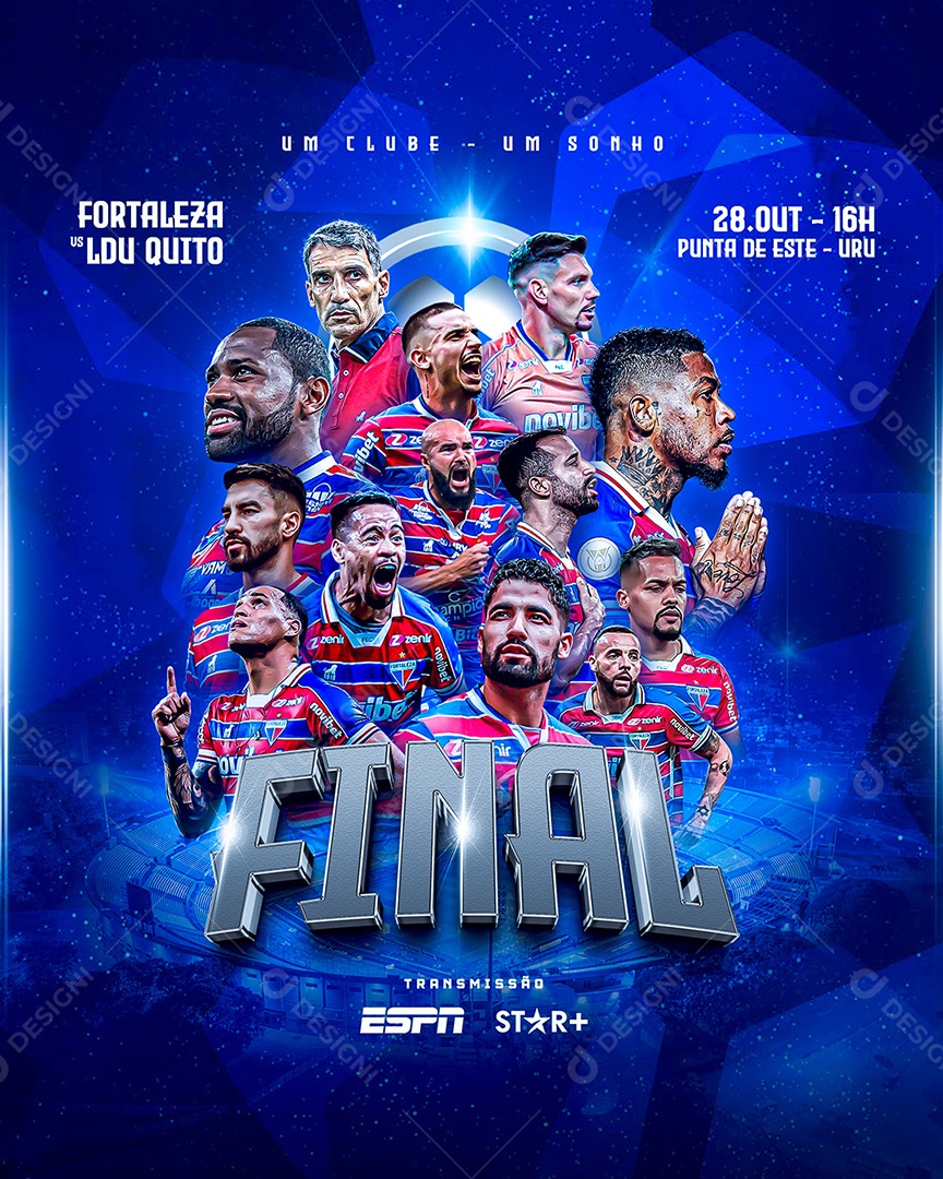 Flyer Futebol Fortaleza Final Social Media PSD Editável