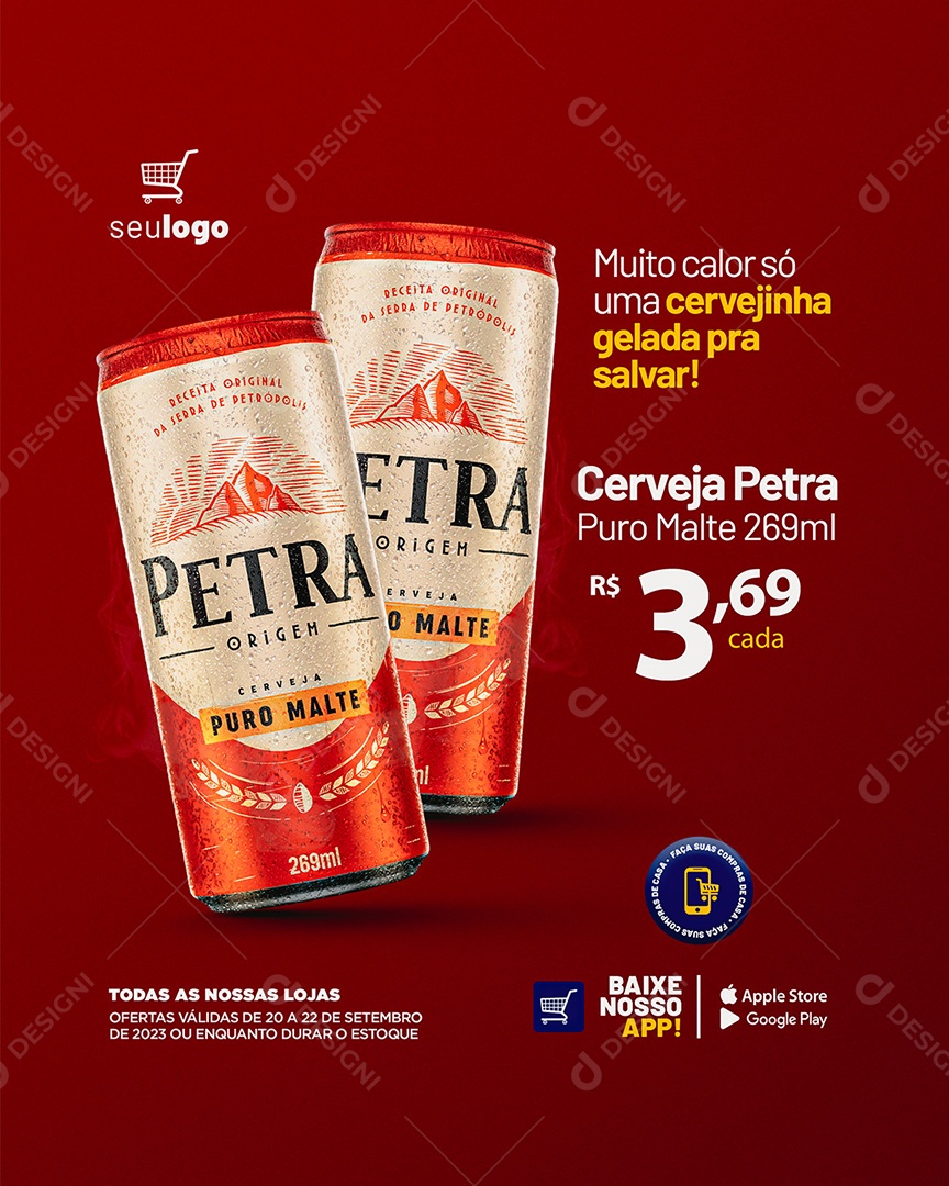 Social Media Cerveja Petra Cervejinha Gelada PSD Editável