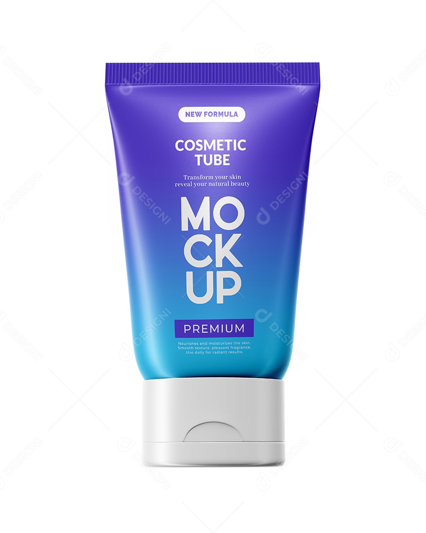 Tubo de cosmético de plástico pequeno Mockup PSD editável