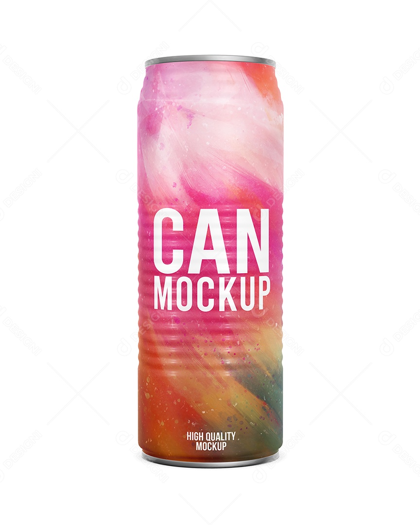 Lata de bebida Mockup PSD editável