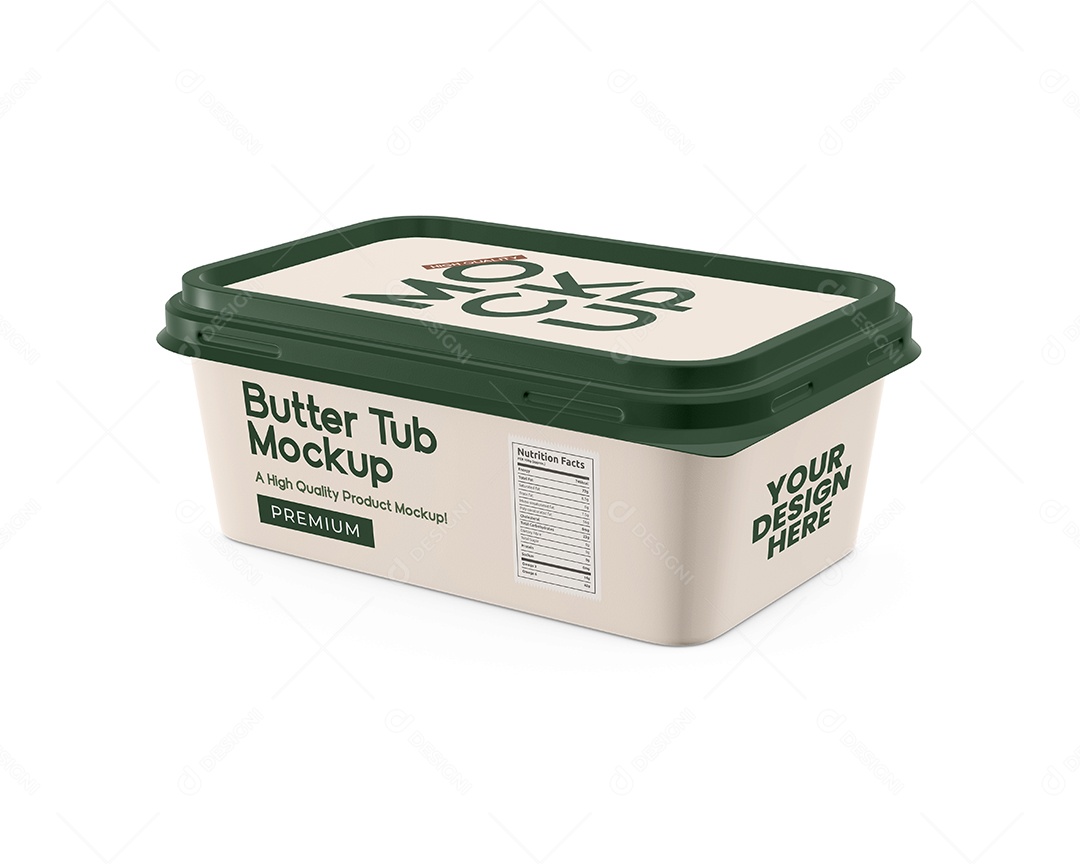 Embalagem de manteiga Mockup PSD editável