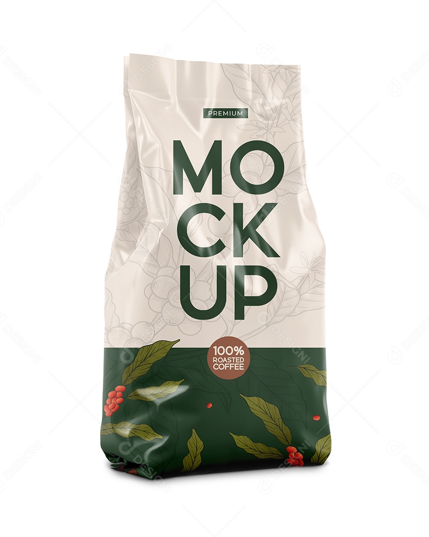 Embalagem de café de lado Mockup PSD editável