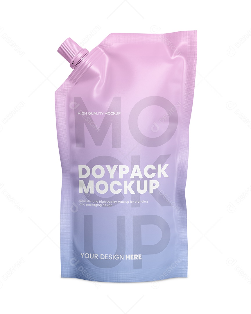 Doypack embalagem com tampa de lado Mockup PSD editável