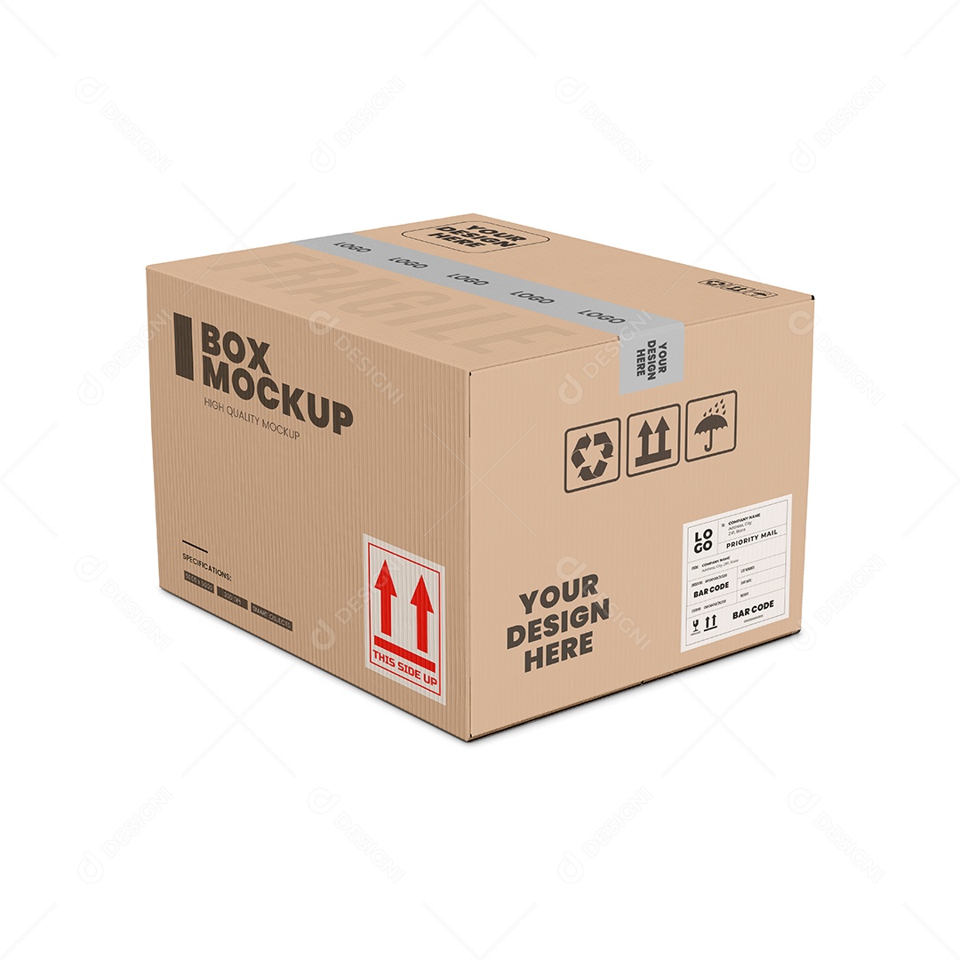 Caixa de papelão de entrega Mockup PSD editável
