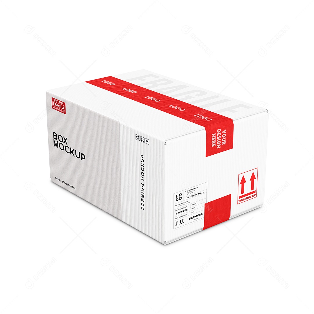 Caixa de entrega de papelão Mockup PSD editável