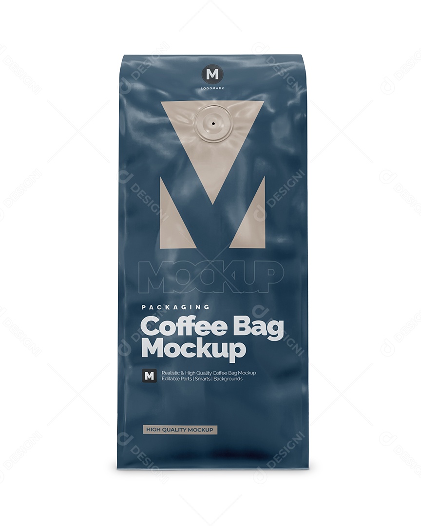 Café embalagem vista de frente Mockup PSD editável