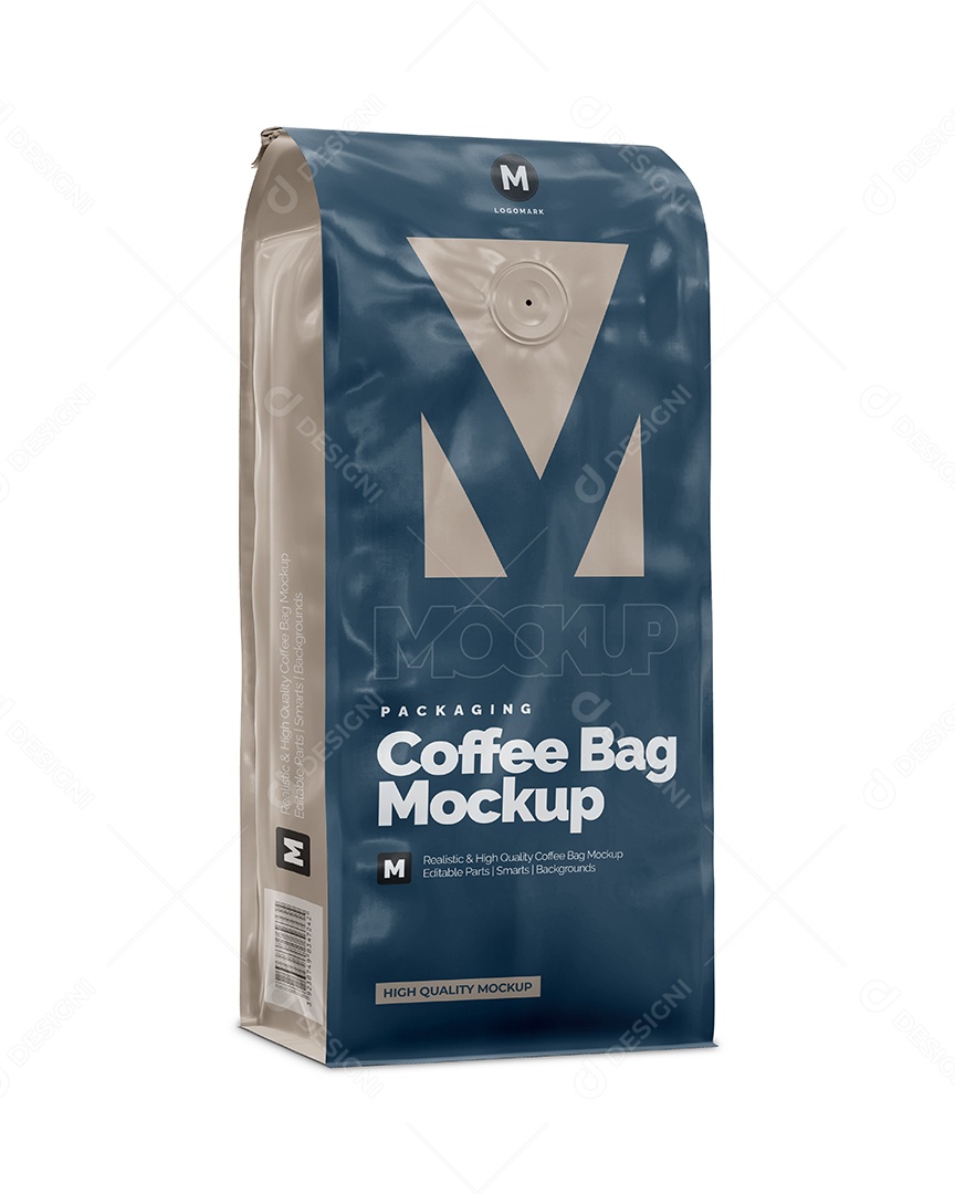 Café embalagem de lado Mockup PSD editável