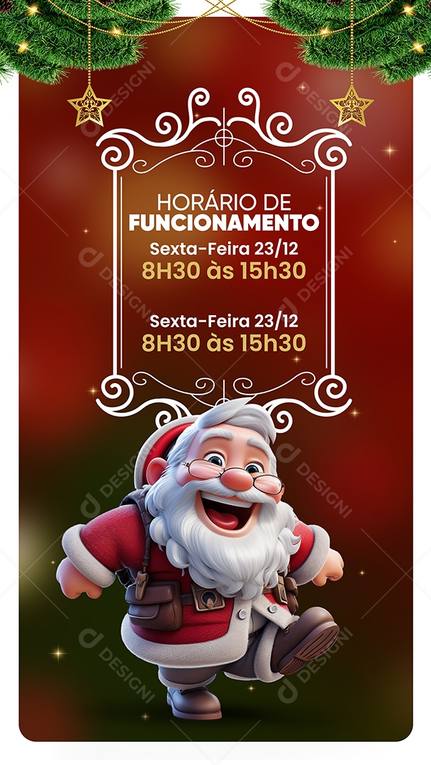 Story Natal Horário De Funcionamento Lojas Supermercado Social Media PSD Editável