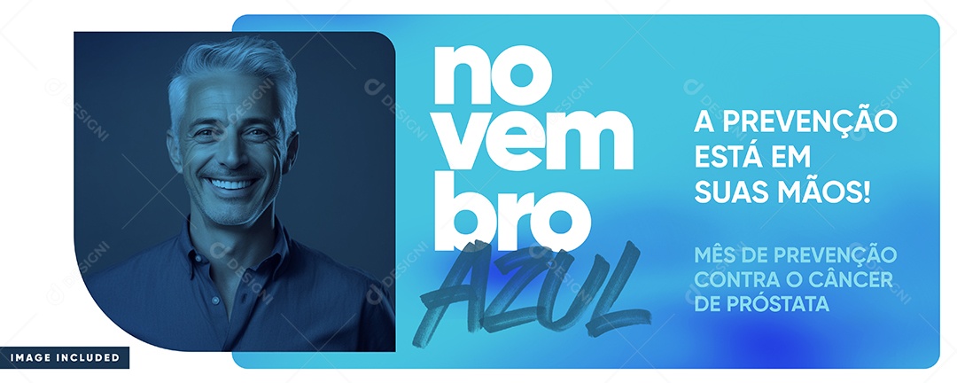 Banner Novembro Azul Mês de Prevenção Contra o Câncer de Próstata Social Media PSD Editável