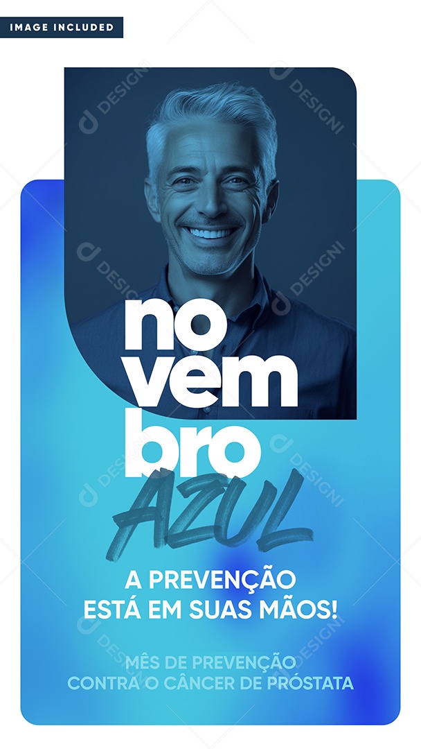 Story Novembro Azul Mês de Prevenção Contra o Câncer de Próstata Social Media PSD Editável