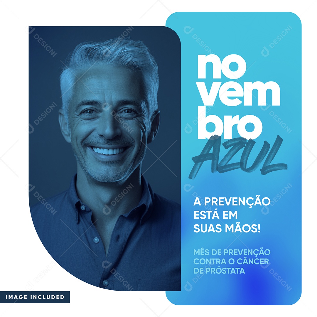 Novembro Azul Mês de Prevenção Contra o Câncer de Próstata Social Media PSD Editável