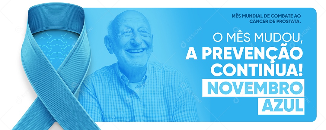 Banner Novembro Azul Mês Mundial de Combate ao Câncer de Próstata Social Media PSD Editável