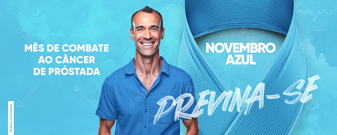Banner Novembro Azul Mês de Combate ao Câncer de Próstata Previna se Social Media PSD Editável