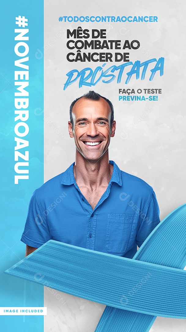 Story Novembro Azul Mês de Combate ao Câncer de Próstata Faça o Teste Previna Se Social Media PSD Editável