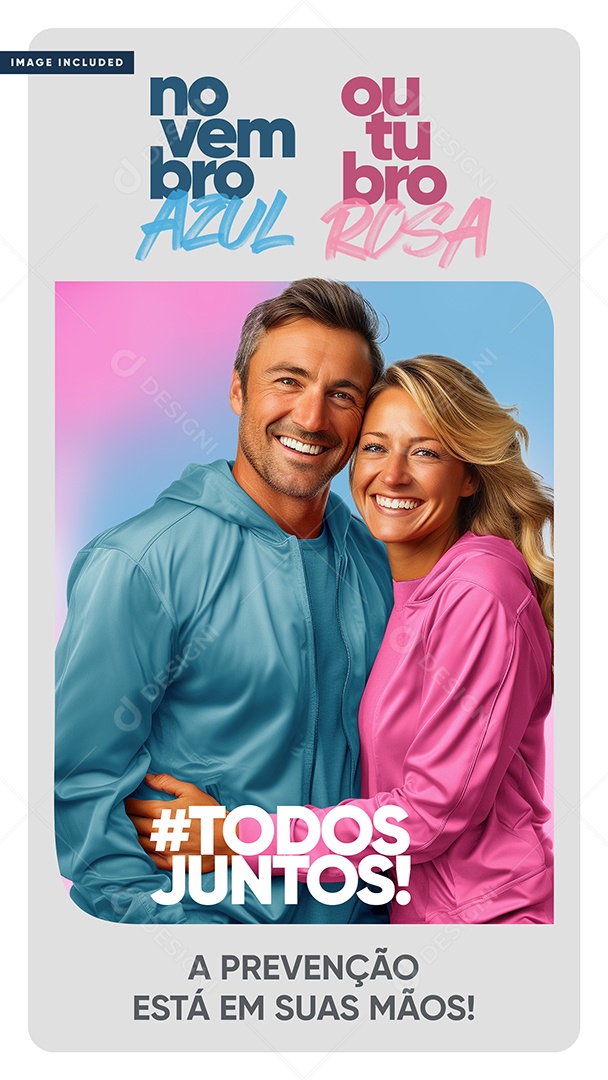 Story Novembro Azul Outubro Rosa A Prevenção Está em Suas Mãos Social Media PSD Editável