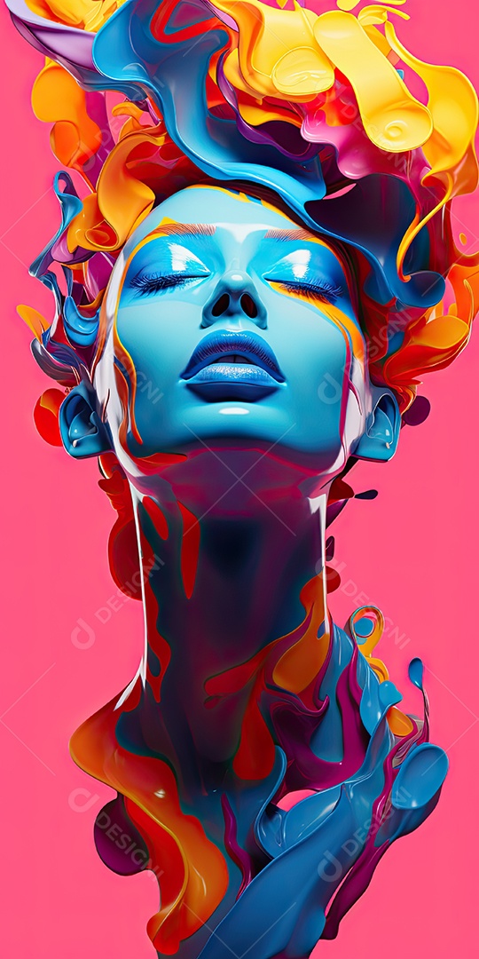 Psicologia da cor no estilo dos vibrantes retratos da pop art