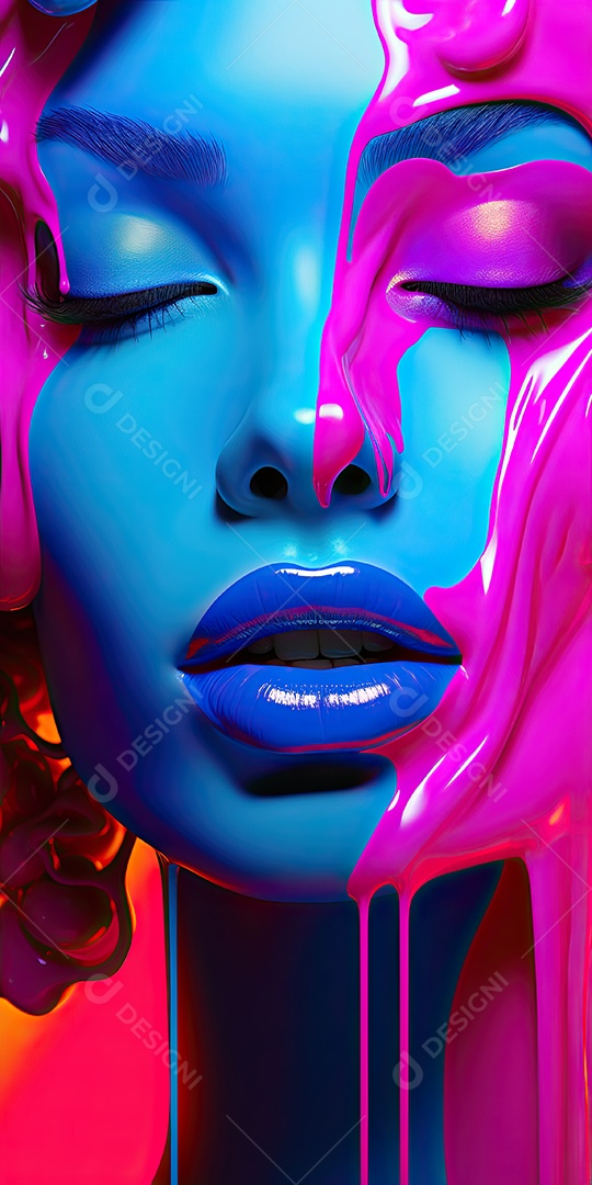 Psicologia da cor no estilo dos vibrantes retratos da pop art