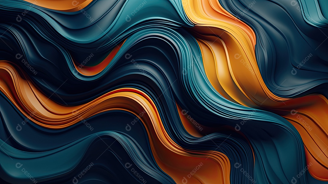 Fundo abstrato pintura 3D abstrata com redemoinhos de bolhas coloridas