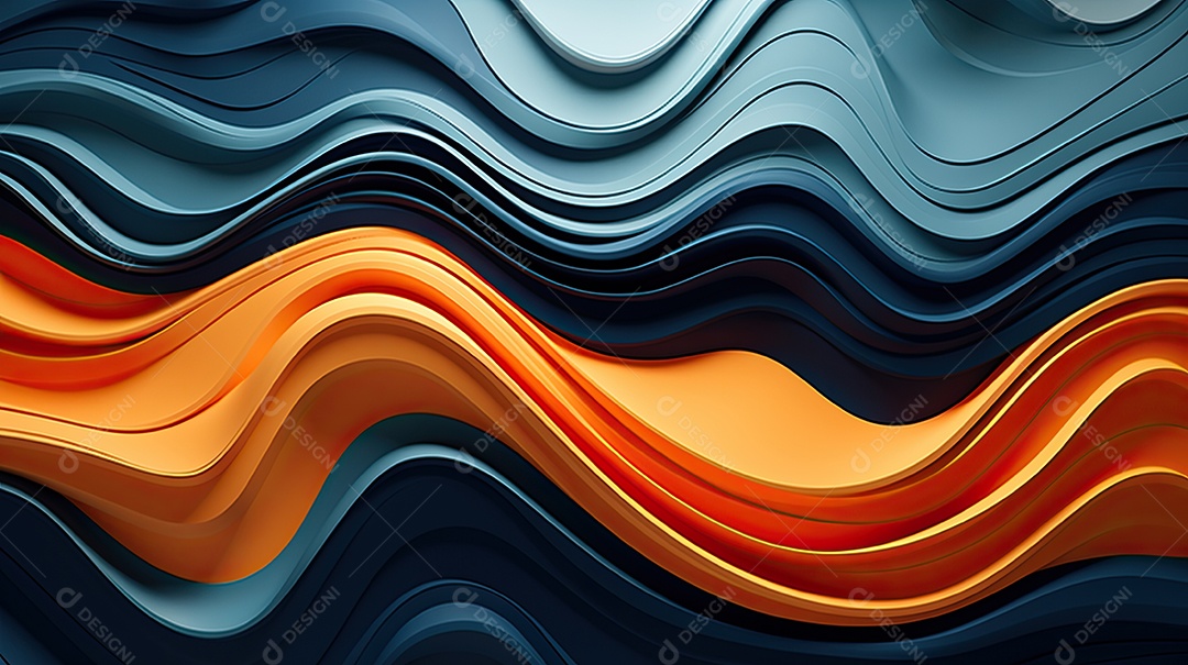 Fundo abstrato pintura 3D abstrata com redemoinhos de bolhas coloridas