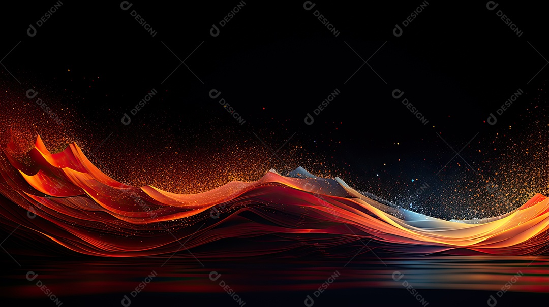 Fundo abstrato pintura 3D abstrata com redemoinhos de bolhas coloridas