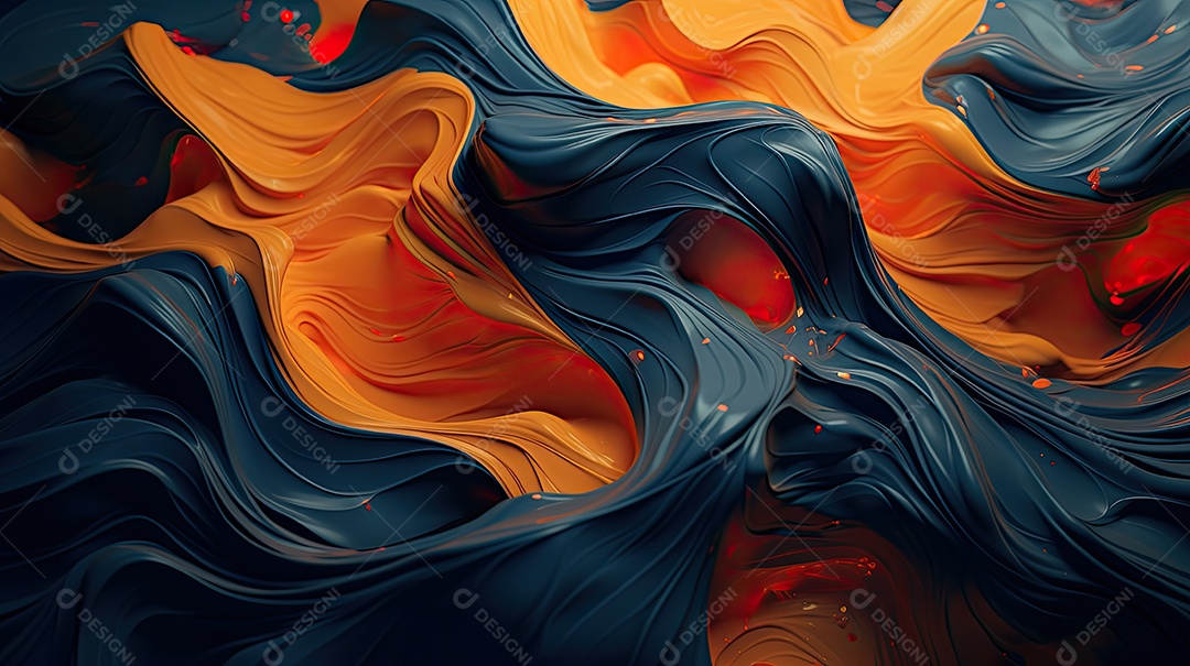 Fundo abstrato, pintura 3D abstrata com redemoinhos de bolhas coloridas