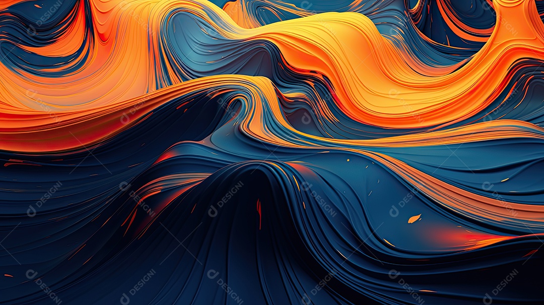 Fundo abstrato, pintura 3D abstrata com redemoinhos de bolhas coloridas