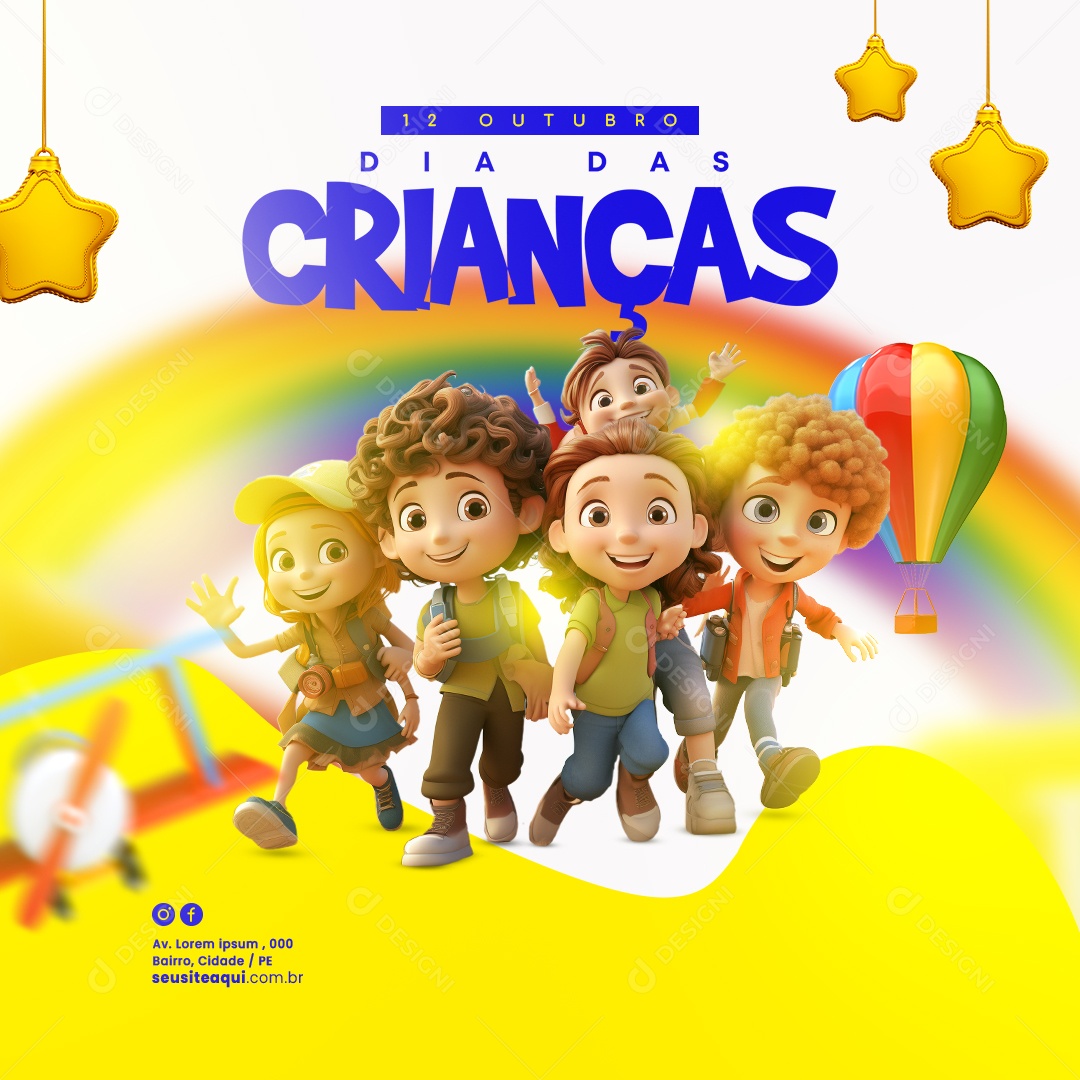 Social Media Dia Das Crianças 12 de Outubro PSD Editável