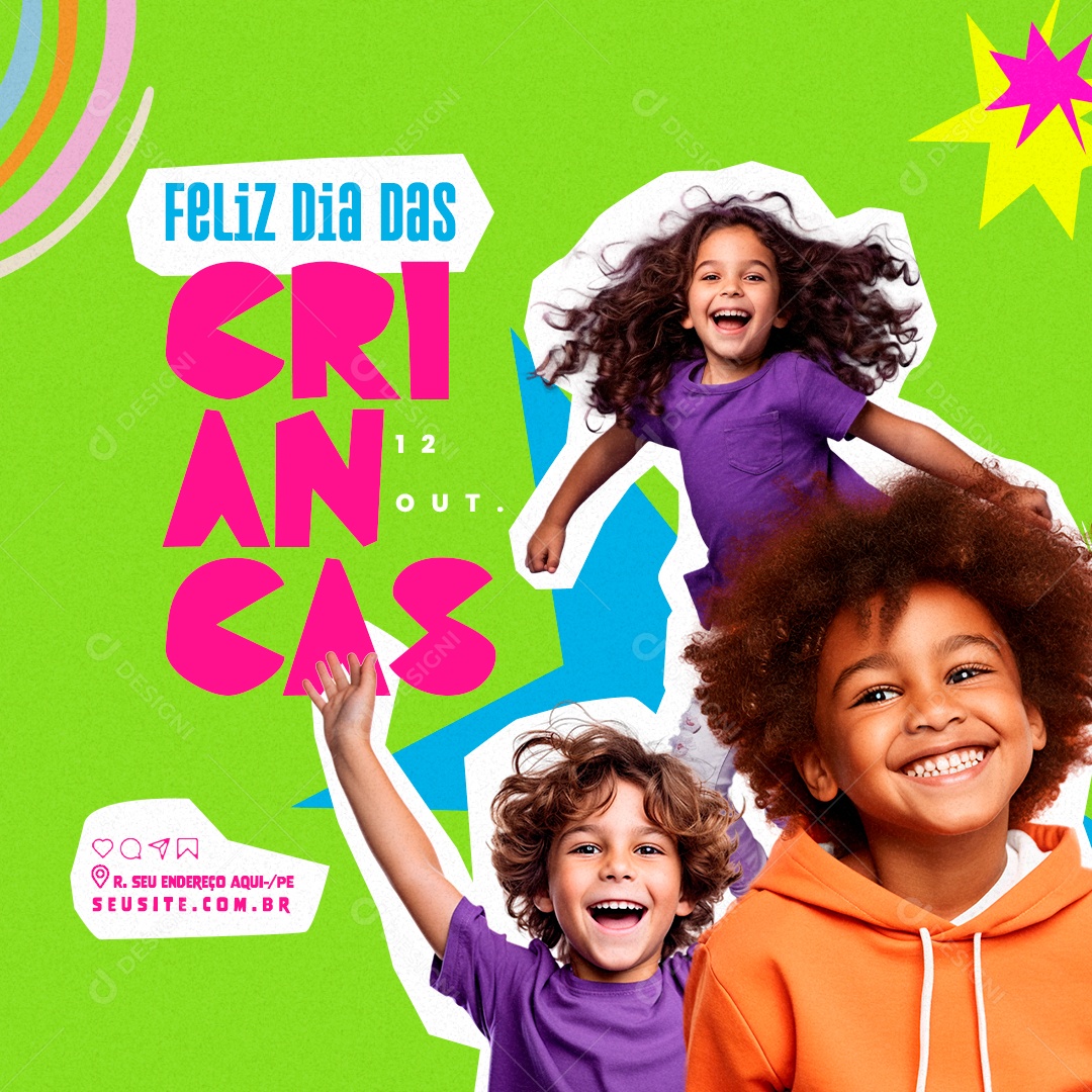 Feliz Dia das Crianças 12 de Outubro Social Media PSD Editável