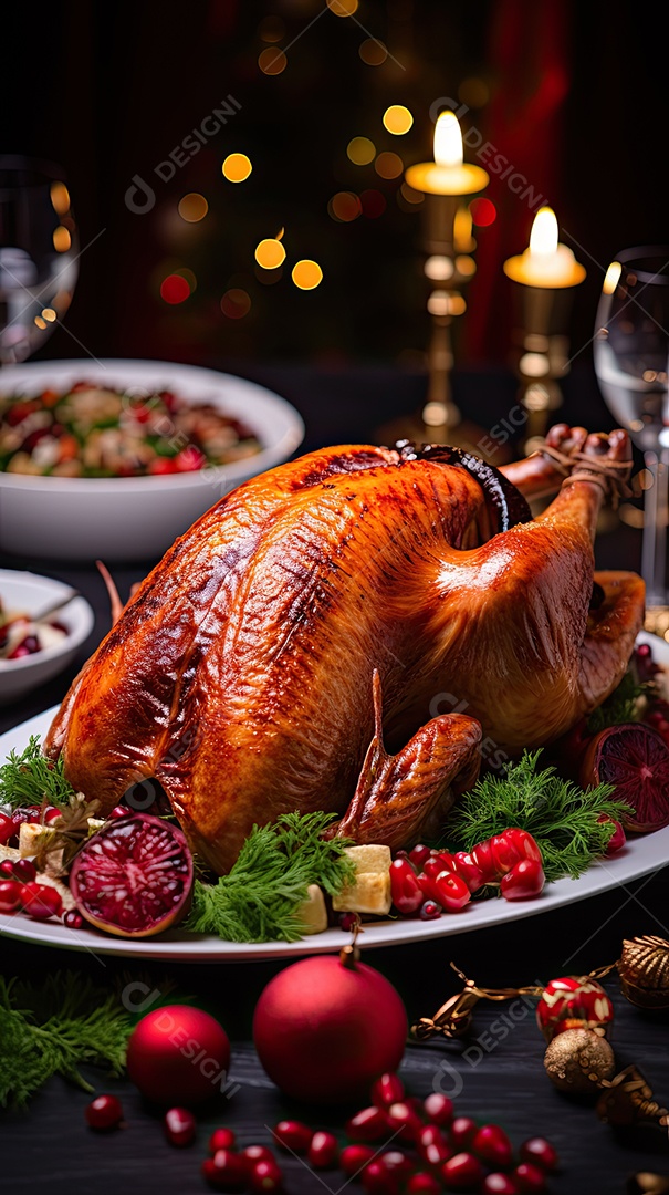 Celebração festiva de peru assado