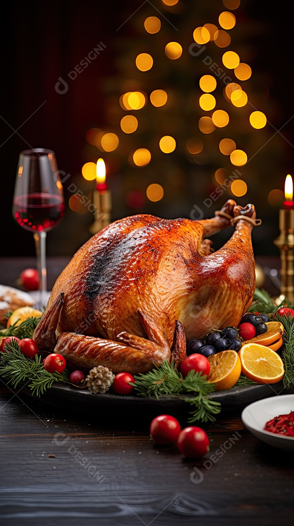 Celebração festiva de peru assado