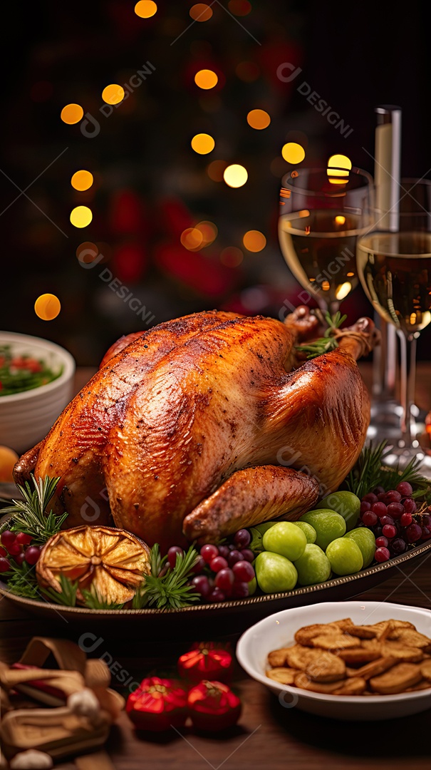 Celebração festiva de peru assado