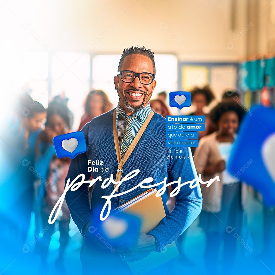 Feliz Dia Do Professor 15 de Outubro Social Media PSD Editável
