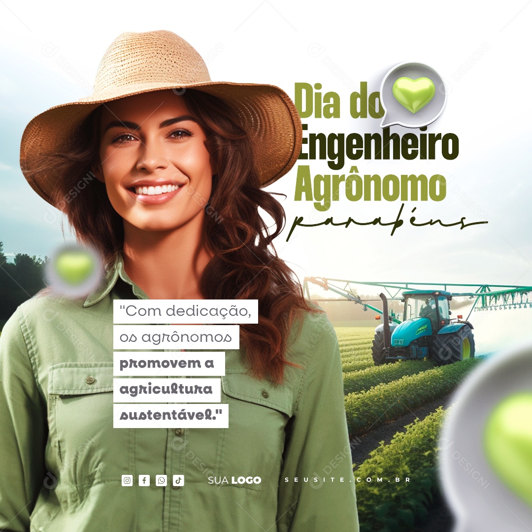 Dia do Engenheiro Agrônomo 12 de Outubro Social Media PSD Editável