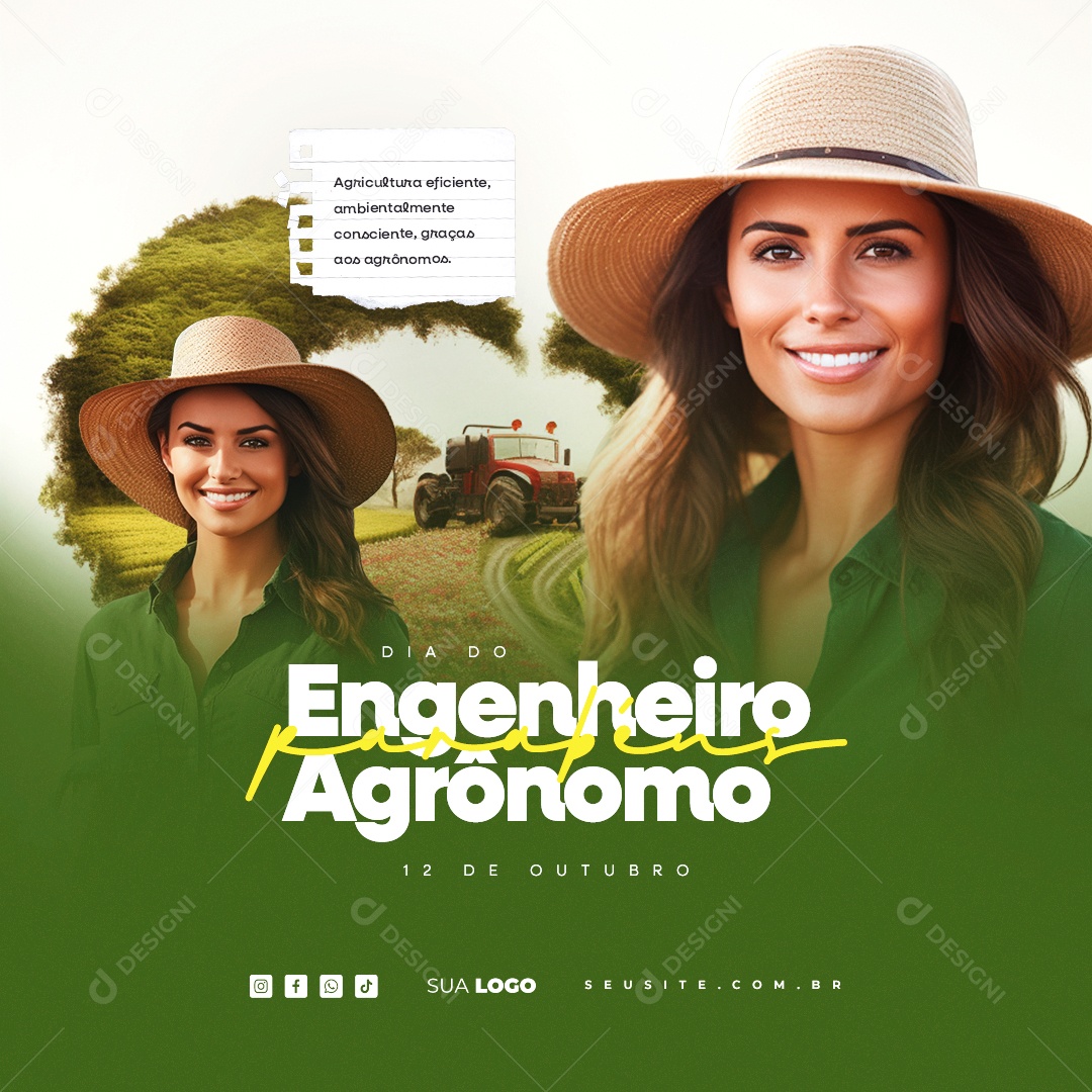 Social Media Dia do Engenheiro Agrônomo 12 de Outubro PSD Editável