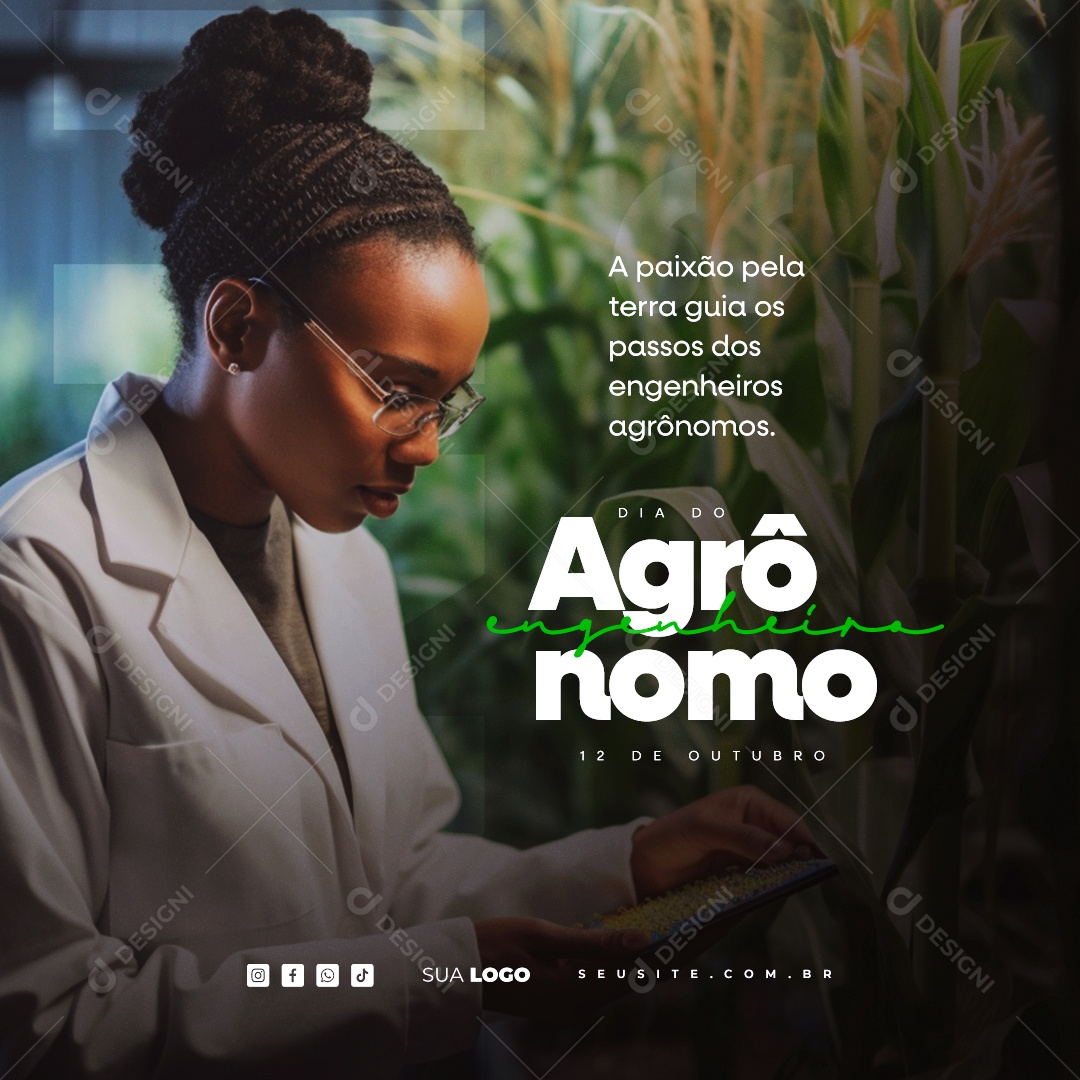 Dia do Engenheiro Agrônomo 12 de Outubro Social Media PSD Editável