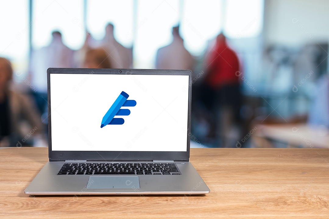 Microsoft logo Editor displayed on a laptop screen