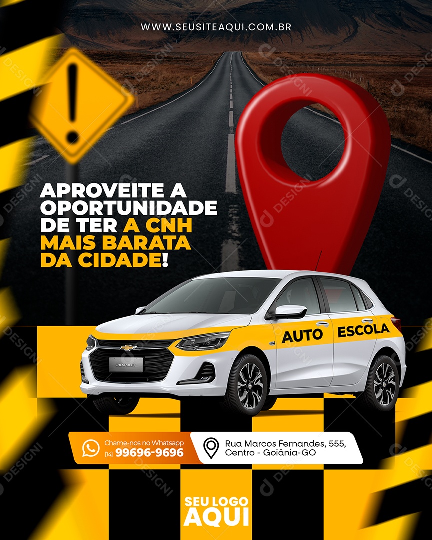 Auto Escola Aproveite a Oportunidade de Ter a CNH Mais Barata da Cidade Social Media PSD Editável