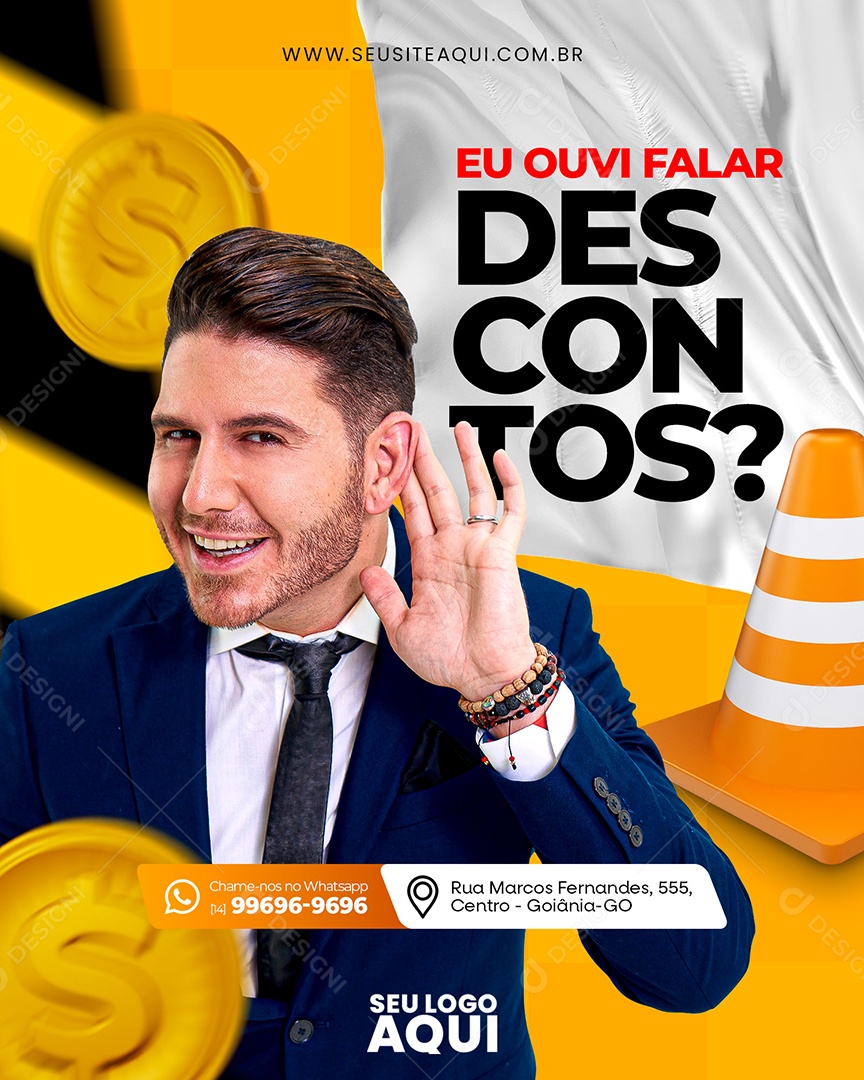 Auto Escola Eu Ouvi Falar Descontos Social Media PSD Editável