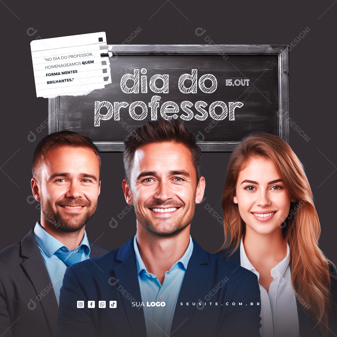 Social Media Dia Do Professor 15 de Outubro PSD Editável