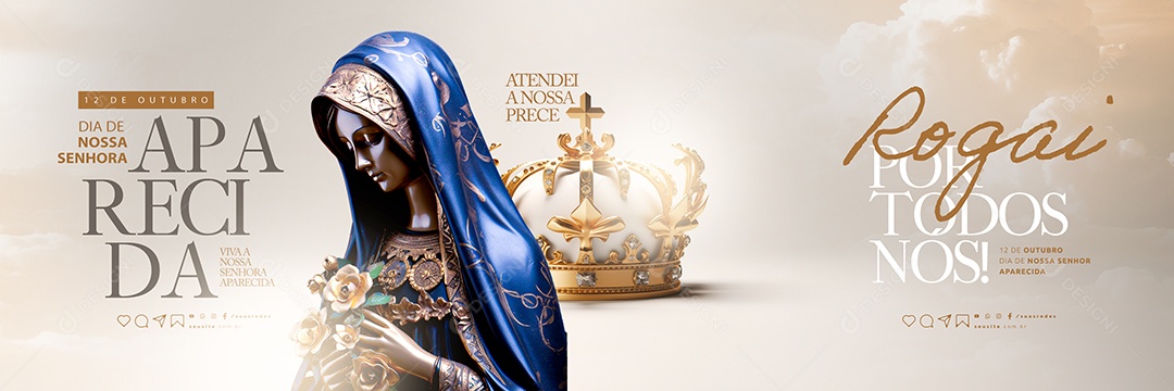 Carrossel Dia de Nossa Senhora Aparecida 12 de Outubro Social Media PSD Editável