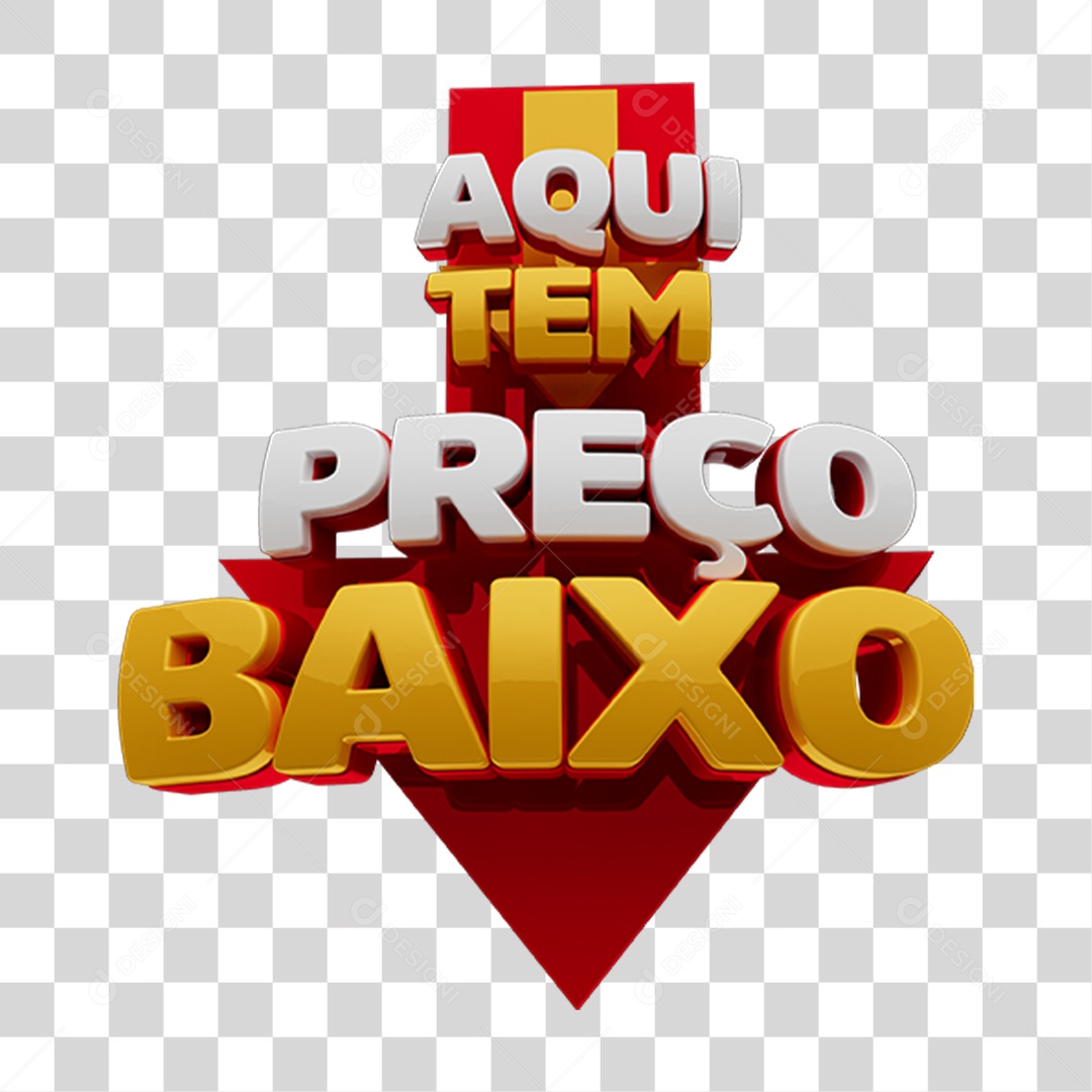 Selo 3D Aqui Tem Preço Baixo PNG Transparente