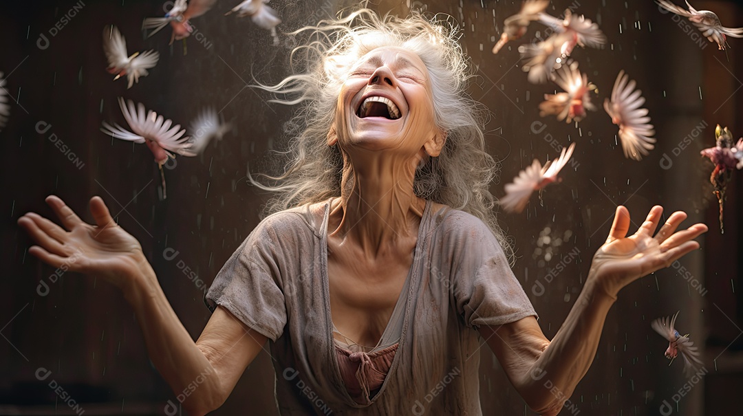 Idosos felizes celebrando a vida