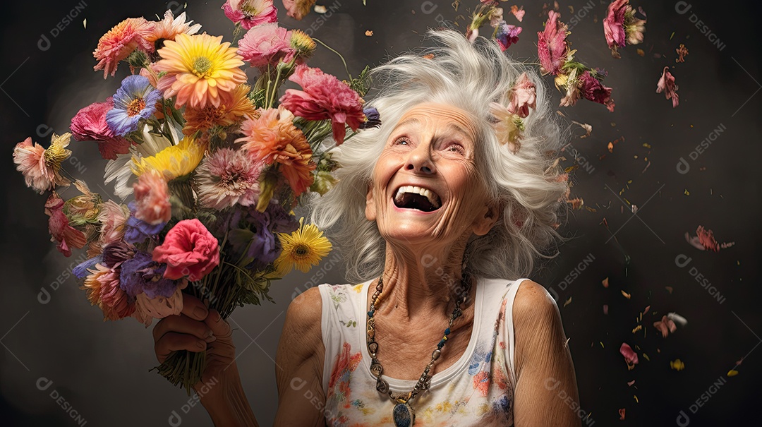 Idosos felizes celebrando a vida