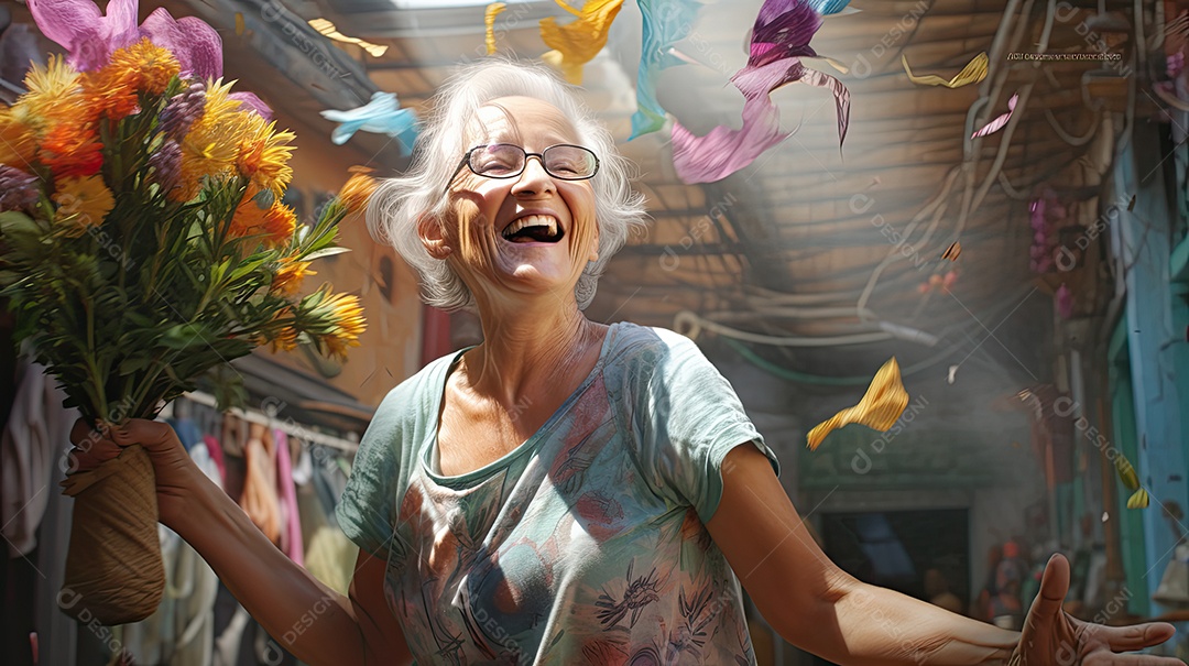 Idosos felizes celebrando a vida